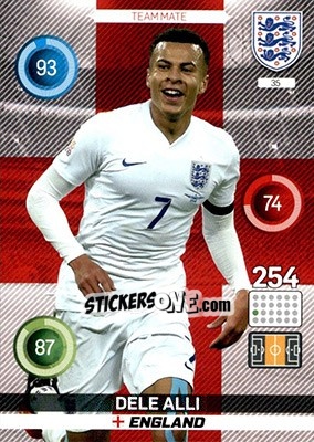 Sticker Dele Alli - England 2016. Adrenalyn XL n. 35 - Panini