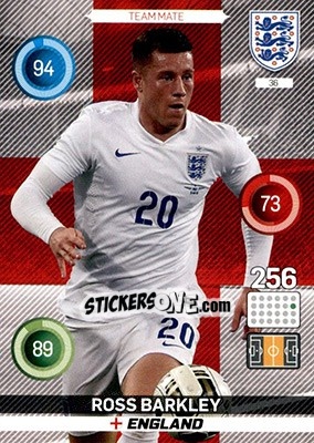 Sticker Ross Barkley - England 2016. Adrenalyn XL n. 36 - Panini