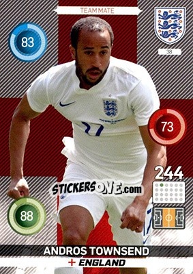 Sticker Andros Townsend - England 2016. Adrenalyn XL n. 38 - Panini