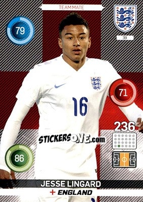 Sticker Jesse Lingard - England 2016. Adrenalyn XL n. 39 - Panini