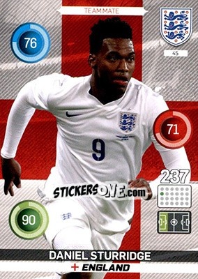 Sticker Daniel Sturridge - England 2016. Adrenalyn XL n. 45 - Panini