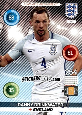 Sticker Danny Drinkwater - England 2016. Adrenalyn XL n. 49 - Panini
