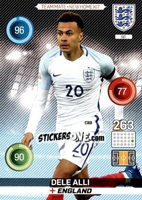 Sticker Dele Alli - England 2016. Adrenalyn XL n. 50 - Panini