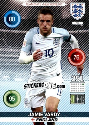 Sticker Jamie Vardy - England 2016. Adrenalyn XL n. 53 - Panini