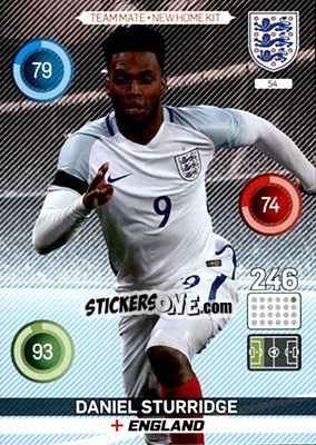 Sticker Daniel Sturridge - England 2016. Adrenalyn XL n. 54 - Panini