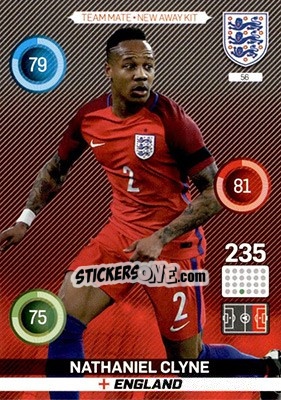 Sticker Nathaniel Clyne - England 2016. Adrenalyn XL n. 56 - Panini