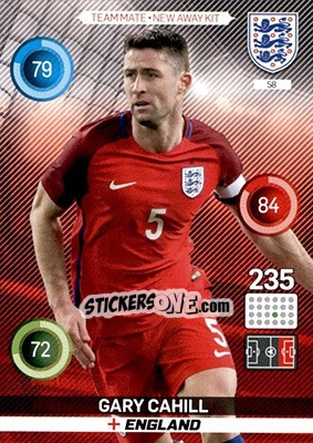 Sticker Gary Cahill - England 2016. Adrenalyn XL n. 58 - Panini
