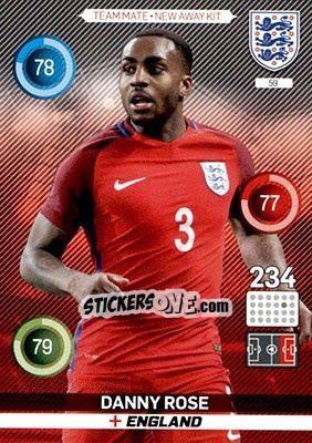 Sticker Danny Rose - England 2016. Adrenalyn XL n. 59 - Panini