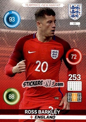 Sticker Ross Barkley - England 2016. Adrenalyn XL n. 62 - Panini