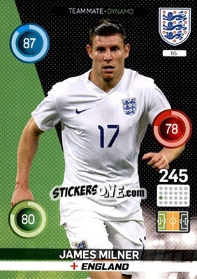 Sticker James Milner - England 2016. Adrenalyn XL n. 65 - Panini