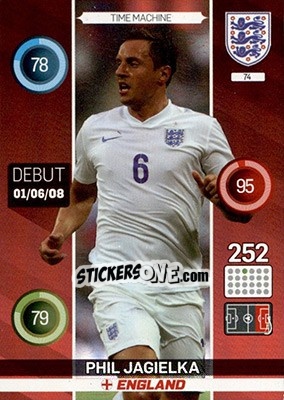Sticker Phil Jagielka - England 2016. Adrenalyn XL n. 74 - Panini