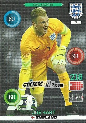 Sticker Joe Hart - England 2016. Adrenalyn XL n. 77 - Panini