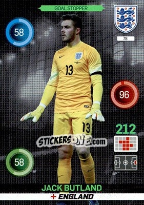 Sticker Jack Butland - England 2016. Adrenalyn XL n. 78 - Panini