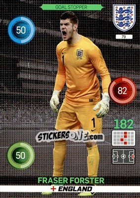 Sticker Fraser Forster - England 2016. Adrenalyn XL n. 79 - Panini