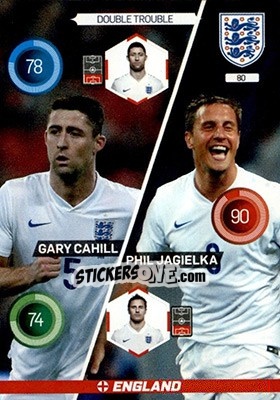 Sticker Gary Cahill / Phil Jagielka - England 2016. Adrenalyn XL n. 80 - Panini