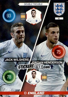 Sticker Jack Wilshere / Jordan Henderson - England 2016. Adrenalyn XL - Panini