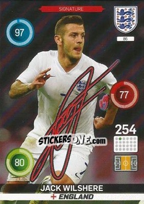 Sticker Jack Wilshere - England 2016. Adrenalyn XL n. 86 - Panini