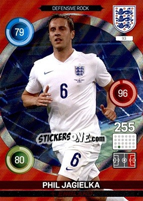 Sticker Phil Jagielka - England 2016. Adrenalyn XL n. 93 - Panini