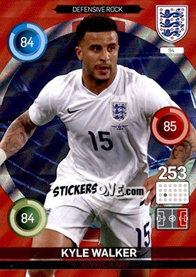 Sticker Kyle Walker - England 2016. Adrenalyn XL n. 94 - Panini