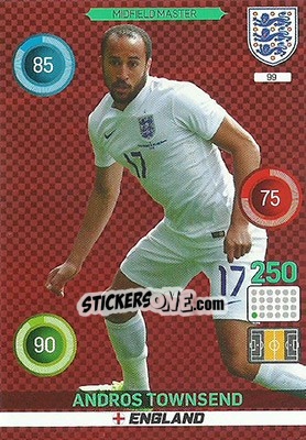 Sticker Andros Townsend - England 2016. Adrenalyn XL n. 99 - Panini
