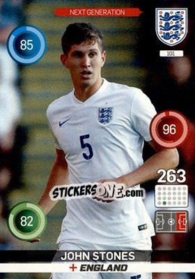 Sticker John Stones - England 2016. Adrenalyn XL n. 101 - Panini