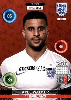 Sticker Kyle Walker - England 2016. Adrenalyn XL n. 106 - Panini