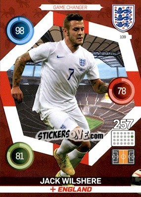Sticker Jack Wilshere - England 2016. Adrenalyn XL n. 109 - Panini