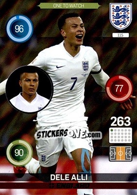 Sticker Dele Alli - England 2016. Adrenalyn XL n. 115 - Panini