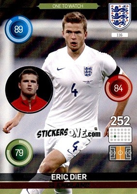 Sticker Eric Dier - England 2016. Adrenalyn XL n. 116 - Panini