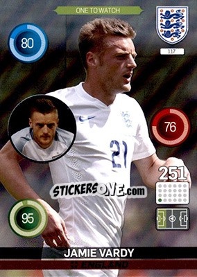 Cromo Jamie Vardy - England 2016. Adrenalyn XL - Panini