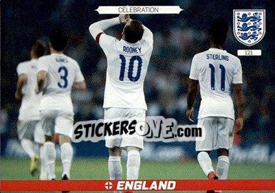 Sticker Group Celebration - England 2016. Adrenalyn XL n. 121 - Panini