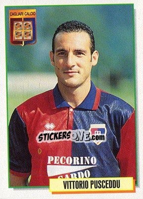 Figurina Vittorio Pusceddu - Calcio Cards 1994-1995 - Merlin