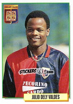 Sticker Julio Dely Valdes - Calcio Cards 1994-1995 n. 45 - Merlin