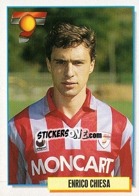 Figurina Enrico Chiesa - Calcio Cards 1994-1995 - Merlin