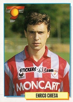 Sticker Enrico Chiesa - Calcio Cards 1994-1995 n. 64 - Merlin