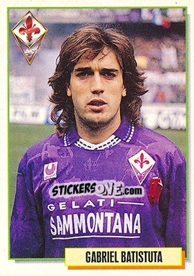 Sticker Gabriel Batistuta - Calcio Cards 1994-1995 n. 81 - Merlin