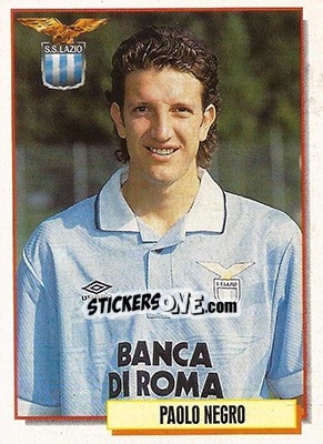 Sticker Paolo Negro - Calcio Cards 1994-1995 n. 165 - Merlin