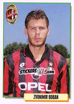 Sticker Zvonimir Boban - Calcio Cards 1994-1995 n. 193 - Merlin