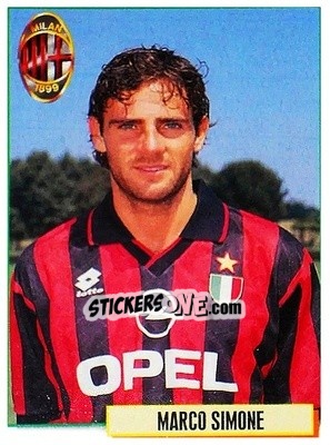 Sticker Marco Simone - Calcio Cards 1994-1995 n. 198 - Merlin