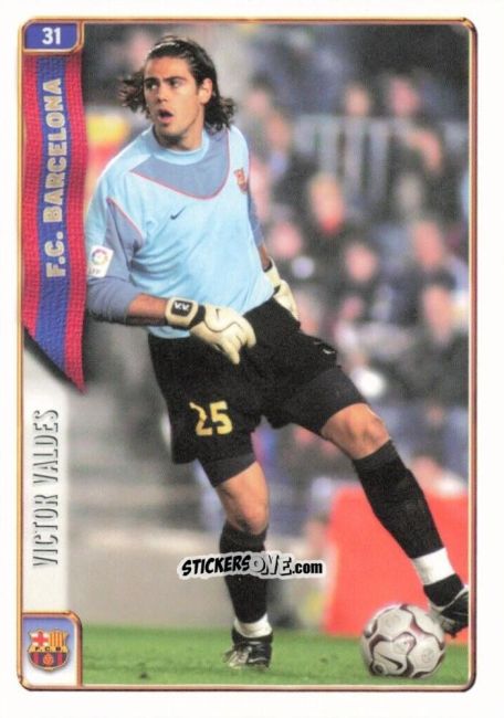 Sticker Víctor Valdés - Las Fichas De La Liga 2004-2005 n. 31 - Mundicromo