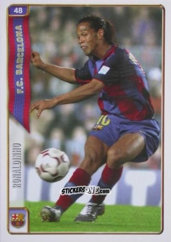 Cromo Ronaldinho - Las Fichas De La Liga 2004-2005 n. 48 - Mundicromo