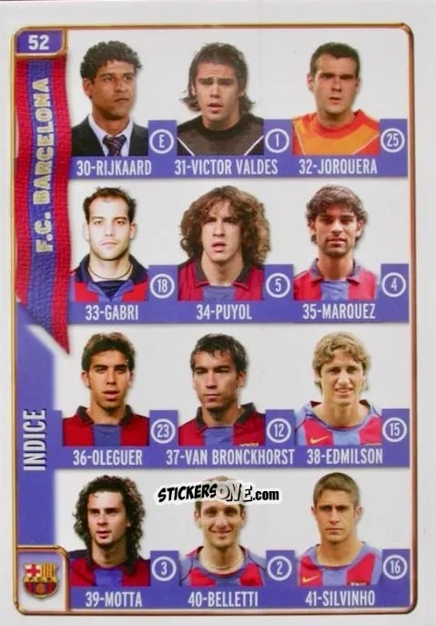 Sticker Indice - Las Fichas De La Liga 2004-2005 n. 52 - Mundicromo