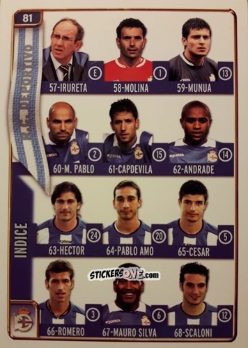 Sticker Indice - Las Fichas De La Liga 2004-2005 n. 81 - Mundicromo