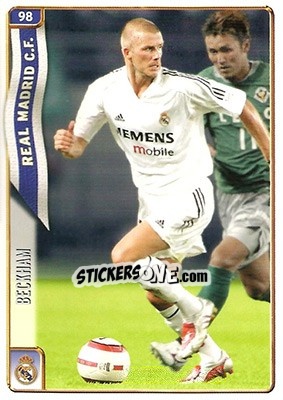 Cromo Beckham - Las Fichas De La Liga 2004-2005 - Mundicromo