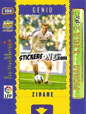 Sticker Zidane - Las Fichas De La Liga 2004-2005 - Mundicromo