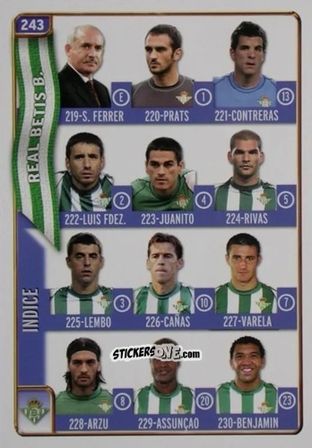 Sticker Indice - Las Fichas De La Liga 2004-2005 n. 243 - Mundicromo