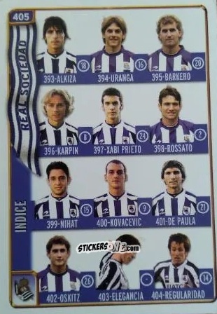 Sticker Indice - Las Fichas De La Liga 2004-2005 n. 405 - Mundicromo