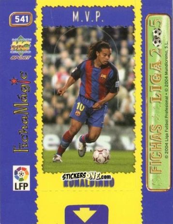 Cromo Ronaldinho - Las Fichas De La Liga 2004-2005 n. 541 - Mundicromo