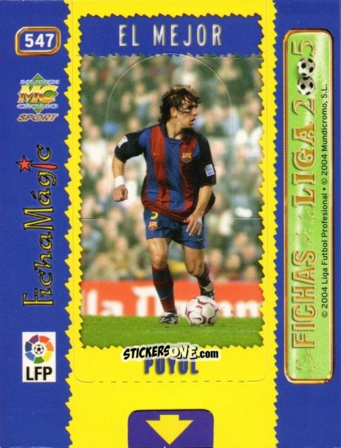 Sticker Puyol - Las Fichas De La Liga 2004-2005 n. 547 - Mundicromo