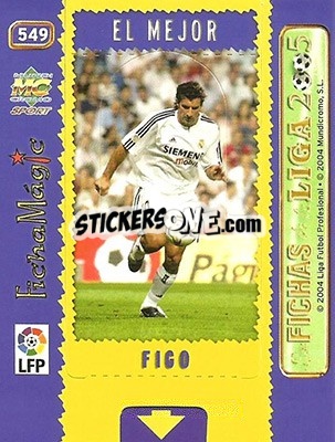 Sticker Figo - Las Fichas De La Liga 2004-2005 - Mundicromo